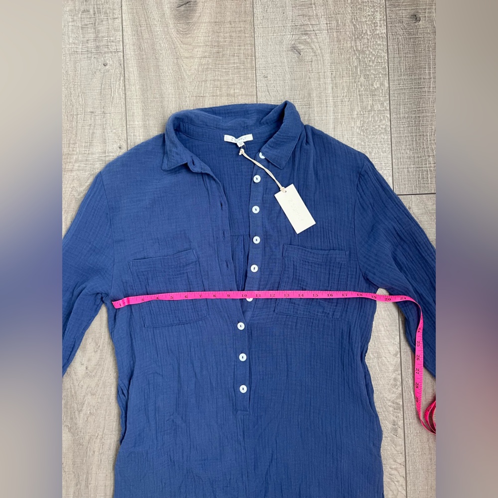 NWT Z Supply Maven Gauze Romper in Dark Indigo Size Small - Picture 8 of 13